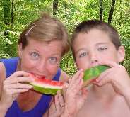 gertie and clyde jr love watermelon!