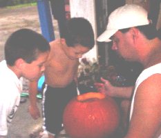 carving a punkin