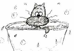 noodle taking a bath