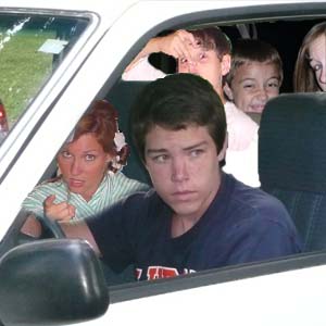 the crazy car! poor josh!